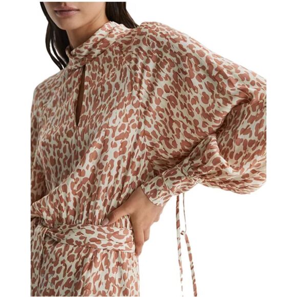 REISS Teya Animal Print Mini Dres - Picture 2 of 12